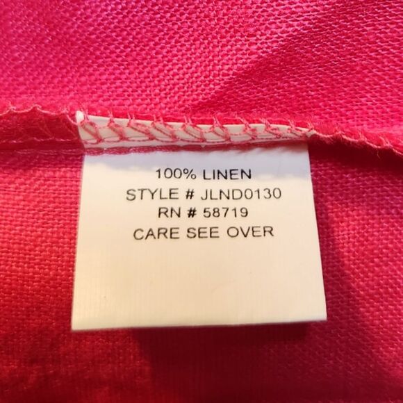 Vintage Linen Dress Sleeveless Midi Pintuck Flowy Prairie Cottage Pink Oversized - Picture 11 of 11